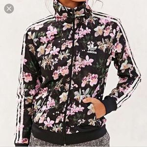 Adidas Floral Zip Up Sweatshirt